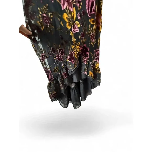 Betsey Johnson NWT Velvet Floral Burnout High-Low Dress Size 14 Prom Wedding - Picture 5 of 11